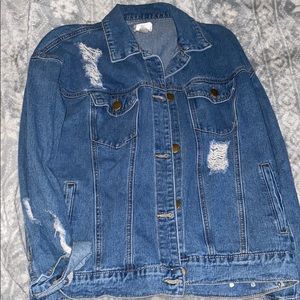 Distressed denim jacket